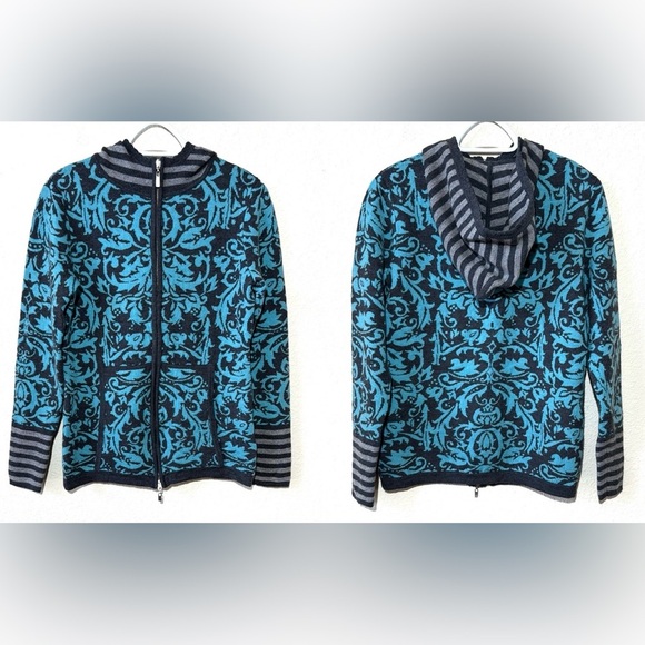 NEVE Merino Wool Hooded Full zip Sweater - Picture 1 of 7